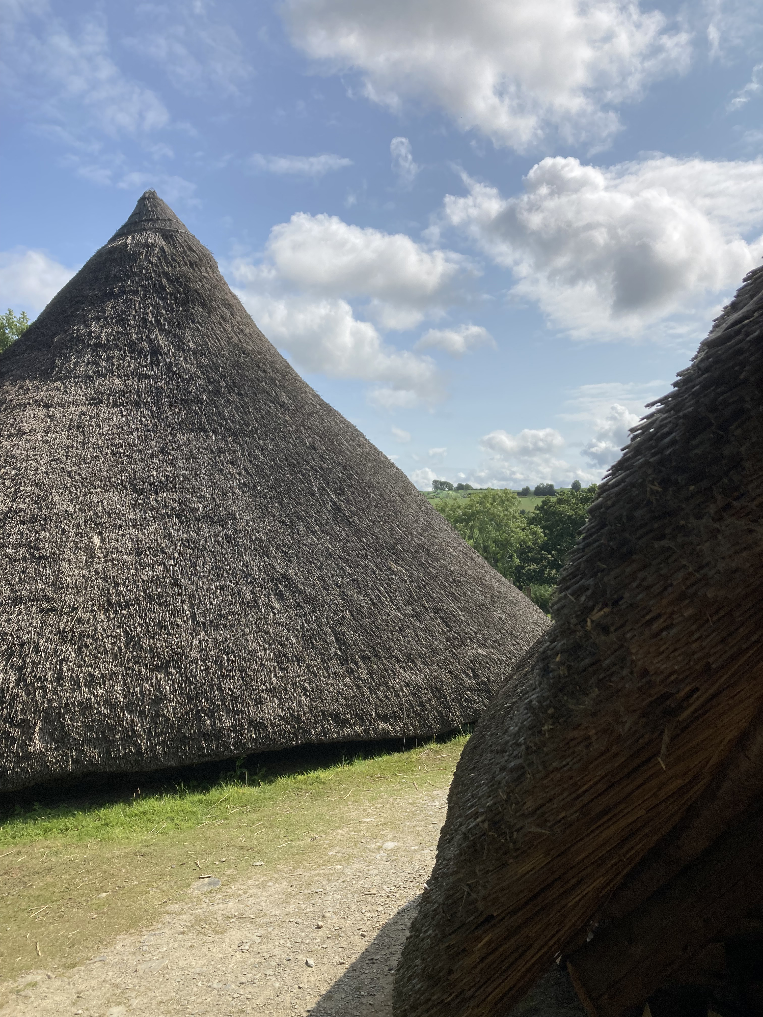 Drawing on ancient sources: thatched roundhouse interior. Picture taken at Castell Henllys